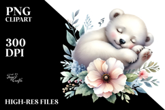 Sleeping Baby Polar Bear, PNG Product Image 2