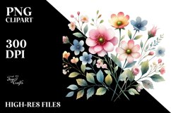 Cute Watercolor Flower PNG Product Image 2
