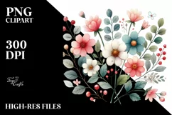 Cute Watercolor Flower PNG Product Image 2