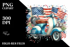 a Vintage Scooter with Confetti Sticker Product Image 3
