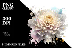 Chrysanthemum Watercolor Splash PNG Product Image 2