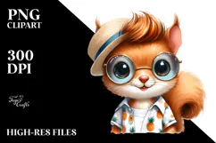 Cute Baby Squirrel with Cool Haircut, Transparent PNG Product Image 2