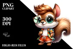 Cute Baby Squirrel with Cool Haircut, Transparent PNG Product Image 2