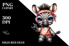 Baby Zebra with Rocker Look PNG Product Image 2