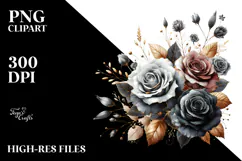 Colorful Black Roses, High-Res PNG Product Image 2