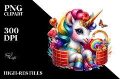 Baby Unicorn in Bullfighting Ring PNG Product Image 3