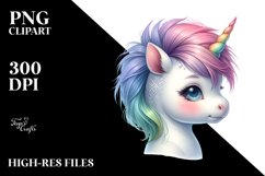 Pastel Baby Unicorn Cool Haircut Clipart Product Image 3