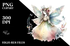Washed Watercolor Boho Fairy PNG Product Image 2
