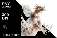 Washed Watercolor Boho Fairy, Transparent PNG Product Image 1
