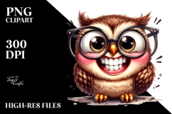 Watercolor Funny Owl Sitting | Clipart Product Image 2