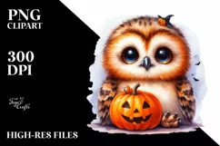 Cute Baby Owl Sitting PNG Product Image 3
