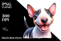 Watercolor Baby Bull Terrier, PNG Product Image 2