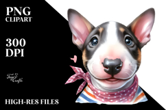 Watercolor Baby Bull Terrier, PNG Product Image 2