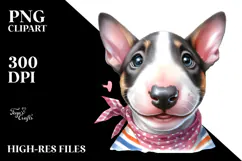 Watercolor Baby Bull Terrier, PNG Product Image 2
