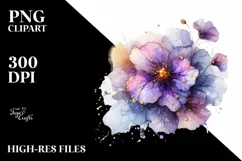Abstract Detailed Violet | Watercolor Clipart Product Image 1