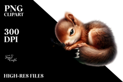 Cute Baby Squirrel Sleeping, Transparent PNG Product Image 2
