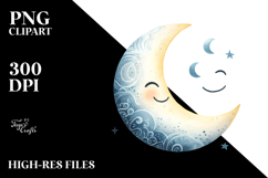 Smiling Half Moon PNG Product Image 2