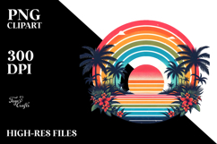 Retro Tropical Sunset PNG Product Image 2