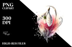 Abstract Artistic Snowdrop Made of Shiny Material Clipart Product Image 3