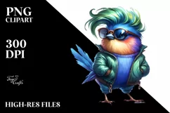 Cute Bird with Goofy Smile PNG Product Image 1