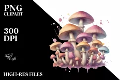 Detailed Pastel Mushroom, Transparent PNG Product Image 1