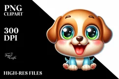 Colorful Labrador Retriever Cartoon Clipart Product Image 1