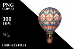 a Vintage Hot Air Balloon with Fireworks Sticker Product Image 1