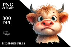 Baby Face Highland Cow, Transparent PNG Product Image 2