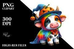 Cute Baby Cow Halloween Clipart Product Image 3