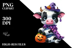 Vibrant Drawing Cute Baby Cow | Clipart Product Image 2