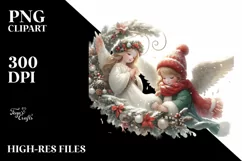 Digital Painting Christmass Angel PNG Product Image 2