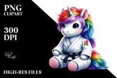 Baby Unicorn in Martial Artist&#039;s Gi PNG Product Image 3