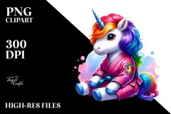Baby Unicorn in Martial Artist&#039;s Gi PNG Product Image 1