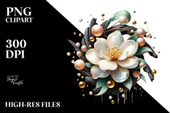 y Jasmine Watercolor Splash PNG Product Image 2