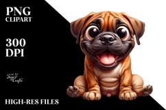 Enthusiastic Crazy Looking Bullmastiff | Clipart Product Image 1