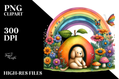 Fruit Rainbow Dog House Illustration Product Image 2