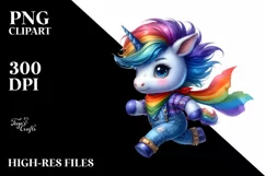 Proud Baby Unicorn Running PNG Product Image 1