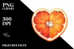 Heart-Shaped Orange Watercolor PNG Product Image 2