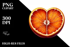 Heart-Shaped Orange Watercolor PNG Product Image 2