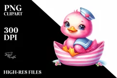 Sitting Sailor, Cute Baby Duck | Sublimation | Clipart Product Image 1