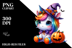 Cute Baby Unicorn Halloween Drawing Product Image 2