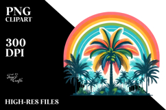 Retro Tropical Tree Rainbow, 20 oz Tumbler Product Image 2