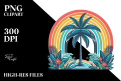 Retro Tropical Tree Rainbow, 20 oz Tumbler Product Image 2