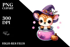 Cute Baby Deer Popping Out from Witch Potion Product Image 2