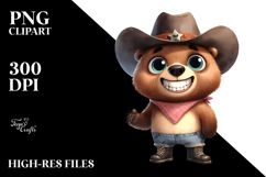 Confused Bear with Hat, Expressive Clipart Product Image 2