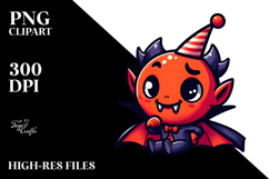Cute Vampire with Party Hat PNG Product Image 2