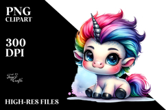 Playful Baby Unicorn PNG Product Image 2