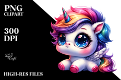 Cute Unicorn with Cool Haircut PNG Product Image 2