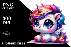 Playful Baby Unicorn PNG Product Image 2