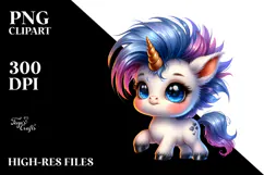 Expressive Baby Unicorn PNG Product Image 2
